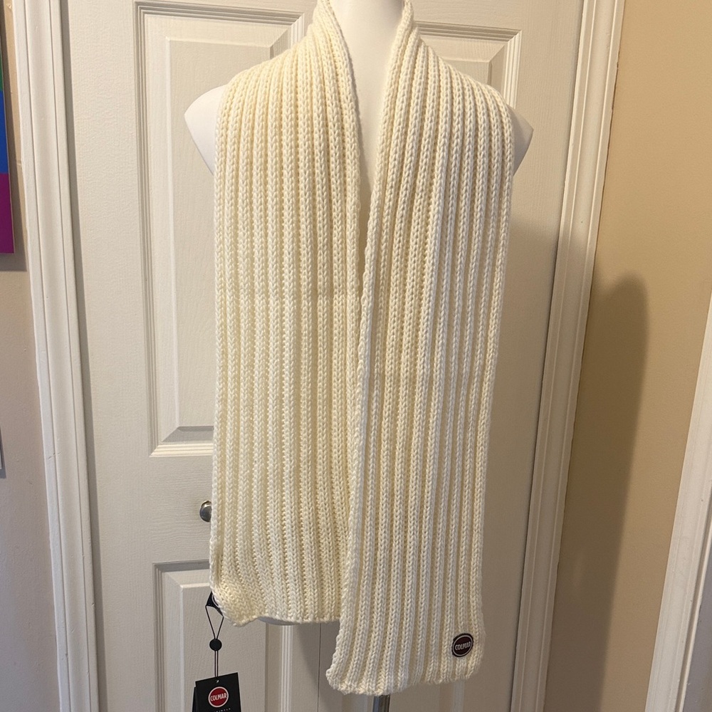 COLMAR Italian Cream Knit Wool-blend Scarf